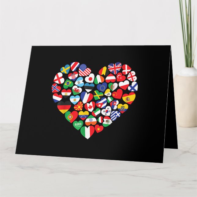 Cartão Bandeiras de países de bandeira internacional mund (Frente)