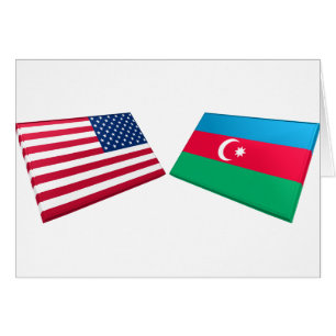 Cartão Bandeiras dos E.U. & do Azerbaijan