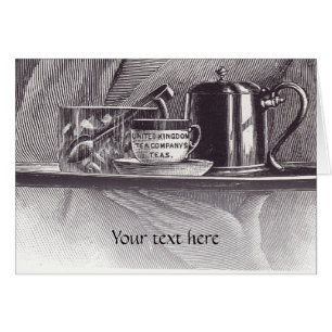 Cartão Bandeja de chá de vinheta