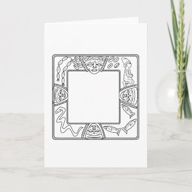 Cartão Bandeja de divisão Opon Ifa quadrada (Frente)