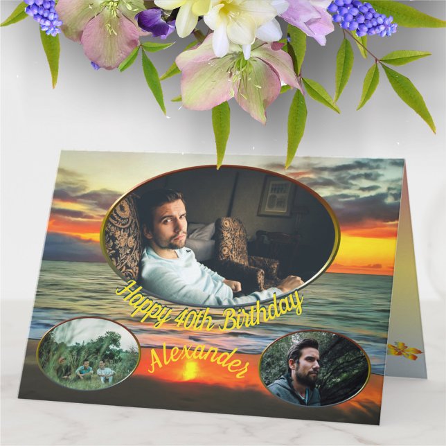 Cartão Bandera Bay Birthday Sunset 1738 (Criador carregado)