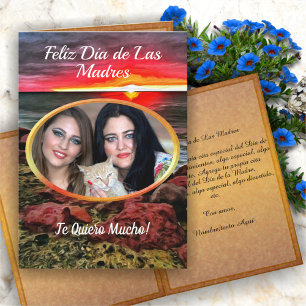 Cartão Bandera Feliz Día de la Madres Atardecer 914