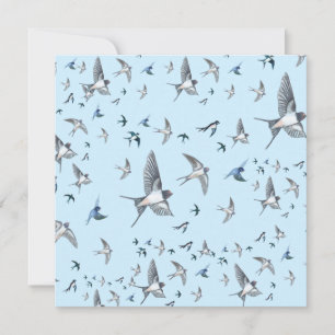 Cartão Bando de andorinhas em voo 