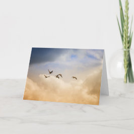 Cartão Bando de Aves em Voo