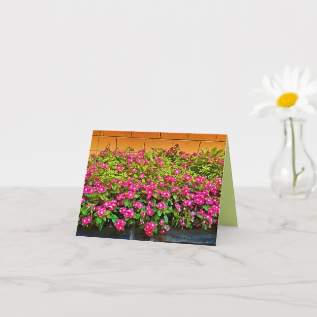 Cartão Bando de Flores Rosa - Vazio (Planta pequena)