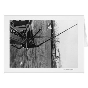 Cartão Bandon, Oregon Harbor View e Navios Fotografia