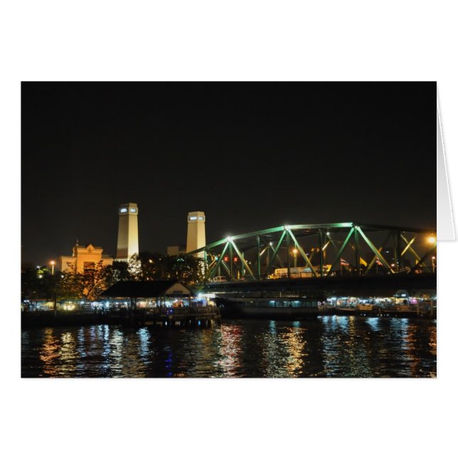 Cartão Bangkok à noite (Frente Horizontal)