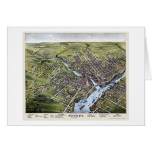 Cartão Bangor, MIM mapa panorâmico - 1875