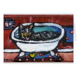 Cartão Banho australiano do cão do gado