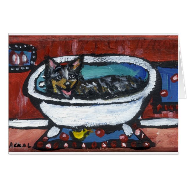 Cartão Banho australiano do cão do gado (Frente Horizontal)