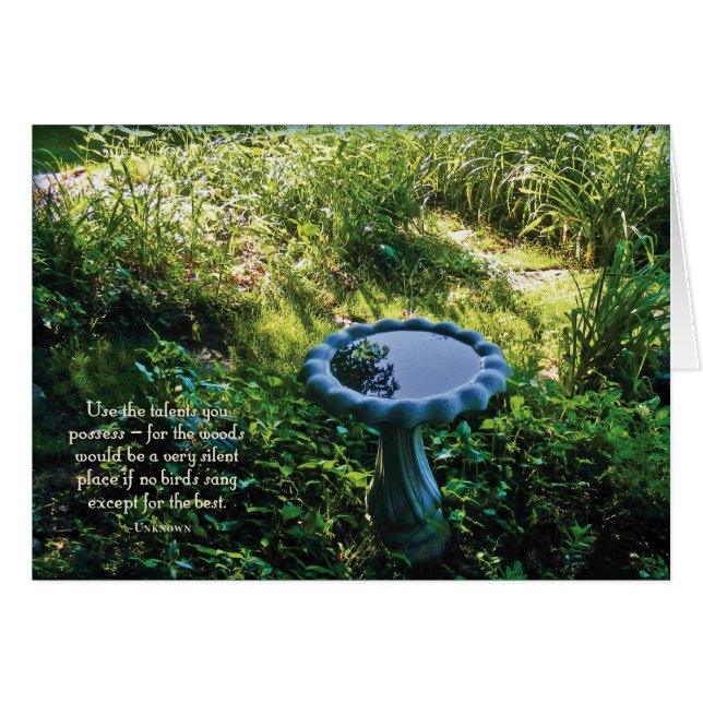 Cartão Banho do pássaro (Frente Horizontal)