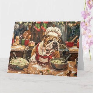 Cartão Banho Feriado de Bulldog: Natal Festivo