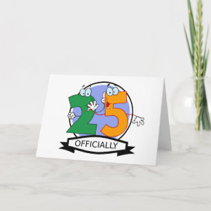 Cartão Banner de Aniversário Oficialmente 25