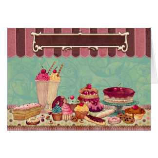 Cartão Banner de Sinal de Grupo de Cupcakes