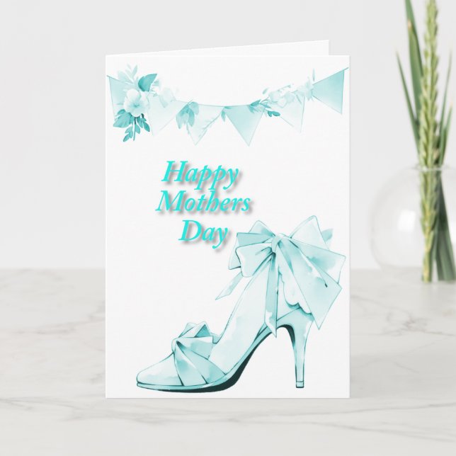 Cartão Banner e Sapato em Azul Turquesa (Frente)