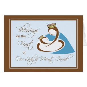 Cartão Banquete Católico de Nossa Bandeja do Monte Carmel