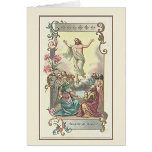 Cartão Banquete católico religioso da ascensão de Jesus