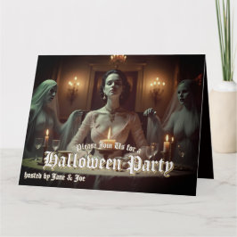 Cartão Banquete de Halloween Gótico à Luz de Velas
