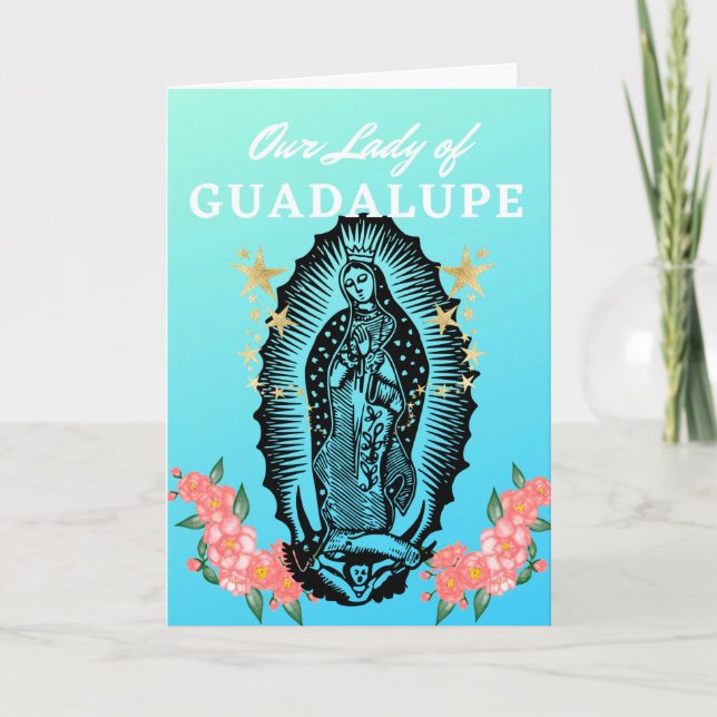 Cartão Banquete de Nossa Senhora de Guadalupe Corte e Ros (Frente)