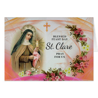 Cartão Banquete Dia do Santo Clare Franciscan Aura
