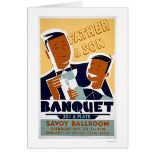 Cartão Banquete do filho do pai WPA 1940