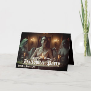 Cartão Banquete Gótico do Halloween em Candlelight