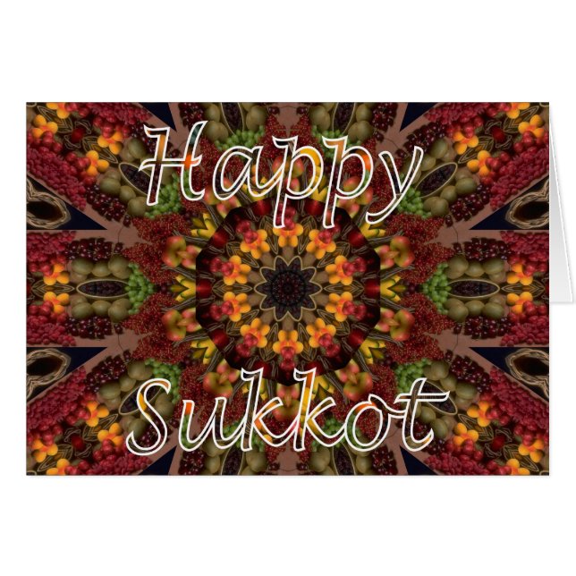 Cartão Banquete judaico de Sukkot do banquete de (Frente Horizontal)