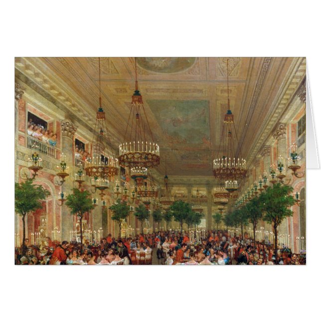 Cartão Banquete no Tuileries para comemorar (Frente Horizontal)