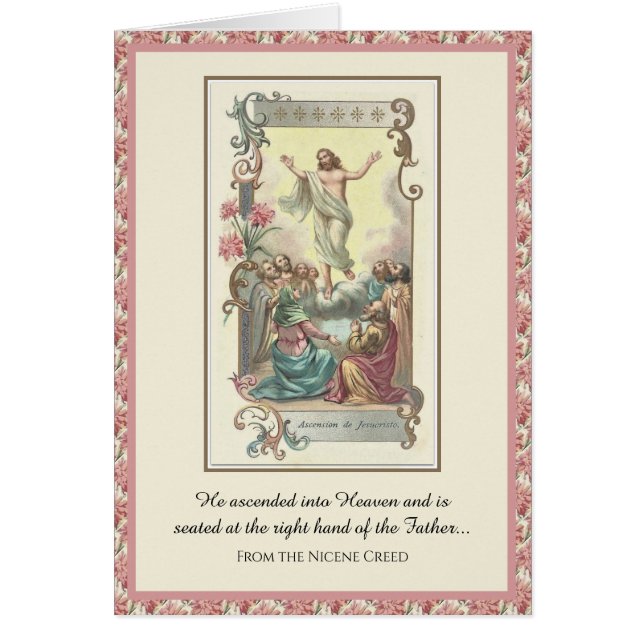 Cartão Banquete religioso católico da Ascensão de Jesus (Frente)