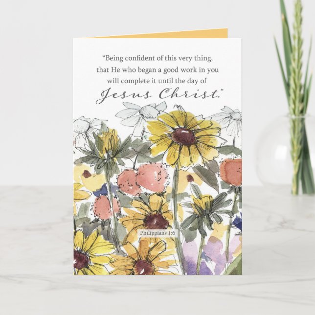 Cartão Baptism Congratulations Scripture Philippians   (Frente)