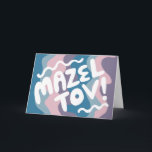 Cartão BAR MAZEL TOV BAT MITZVAH - Onda Moderna Personali<br><div class="desc">Mandei um texto para você. Adicione seu próprio texto ao dentro da placa ou altere as cores de fundo. Para mais designs e cores, verifique meu compro! Ou me avise se quiser algo personalizado. Também tenho papel de empacotamento e, claro, versões do Bar e do Bat Mitzvah! Pergunte se não...</div>
