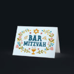 Cartão BAR MAZEL TOV MITZVAH, personalizado desenhado à m<br><div class="desc">Mandei um texto para você. Excelente para um bar mitzvah. Adicione seu próprio texto ao dentro da placa ou altere as cores de fundo. Verifique em meu compro as versões BAT MITZVAH e outros textos. Para mais designs e cores, verifique meu compro! Ou me avise se quiser algo personalizado. Pergunte...</div>