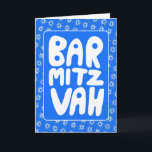 Cartão BAR MITZVAH - Estrela Personalizável do Padrão Dav<br><div class="desc">Texto desenhado à mão e padrão estelar por mim para você. Adicione seu próprio texto ao dentro da placa. Para mais designs e cores, verifique meu compro! Ou me avise se quiser algo personalizado. Também tenho papel de empacotamento e, claro, versões do Bar e do Bat Mitzvah! Pergunte se não...</div>
