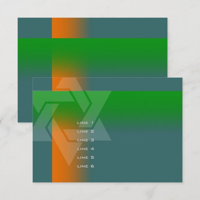 Cartão Bar Mitzvah Laranja e Verde em Qualquer Cor (Frente/Verso)