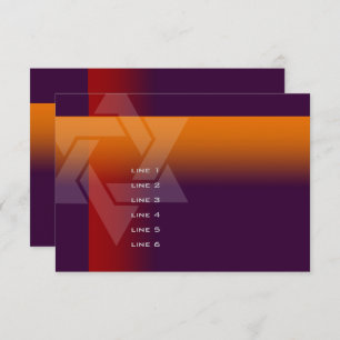 Cartão Bar Mitzvah Laranja e Vermelho em Qualquer Cor