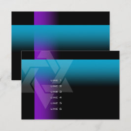 Cartão Bar Mitzvah Roxo e Turquesa em Qualquer Cor