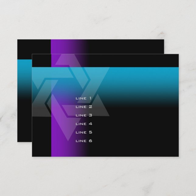 Cartão Bar Mitzvah Roxo e Turquesa em Qualquer Cor (Frente/Verso)