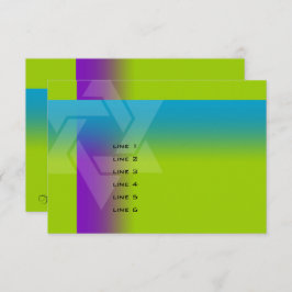 Cartão Bar Mitzvah Roxo e Turquesa em Qualquer Cor