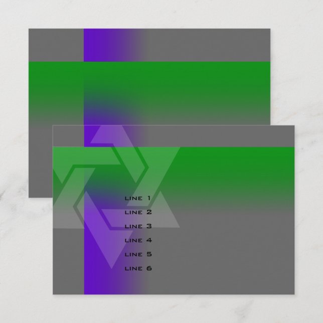 Cartão Bar Mitzvah Roxo e Verde em Qualquer Cor (Frente/Verso)