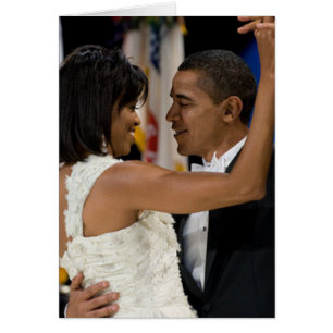 Cartão Barack e Michelle Obama