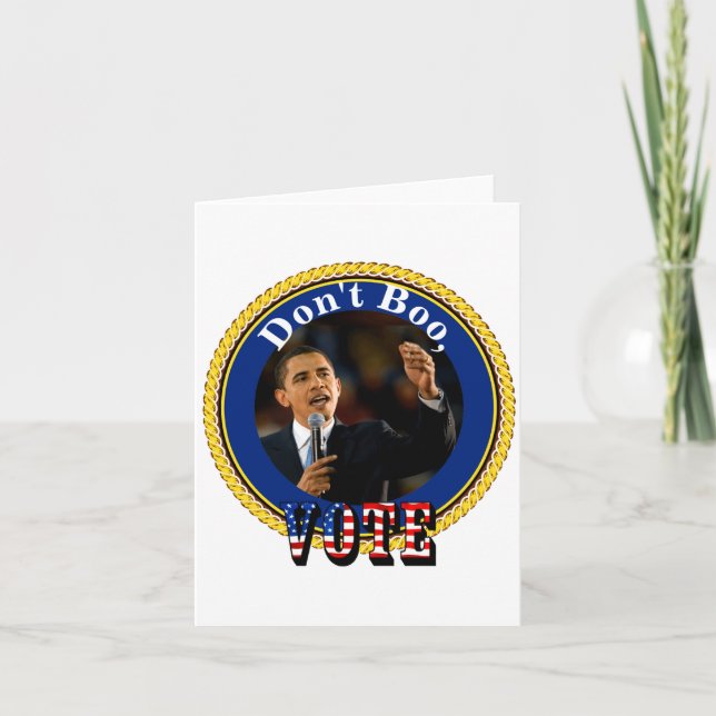 Cartão Barack Obama Não Vai Votar  (Frente)