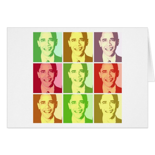 Cartão Barack Obama Pop Art (Frente Horizontal)