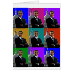 Cartão Barack Obama POPART. T-shirts e presentes