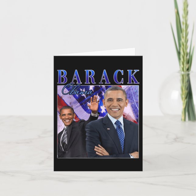 Cartão Barack Obama Retro Vintage Style (Frente)
