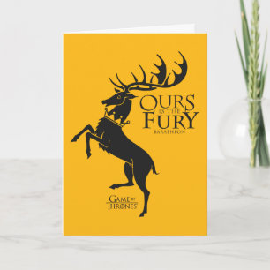 Cartão Baratheon Sigil - A nossa é a Fúria