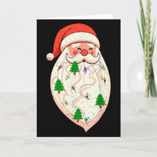 Cartão Barba de Papai Noel Esquiando Natal Esqui Festa de