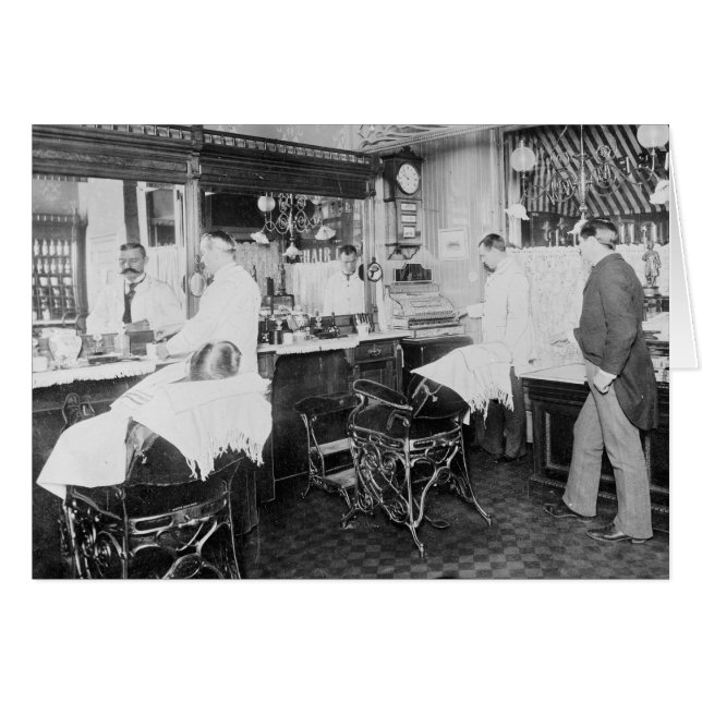 Cartão Barbearia da Cidade de Nova York, 1895 (Frente Horizontal)