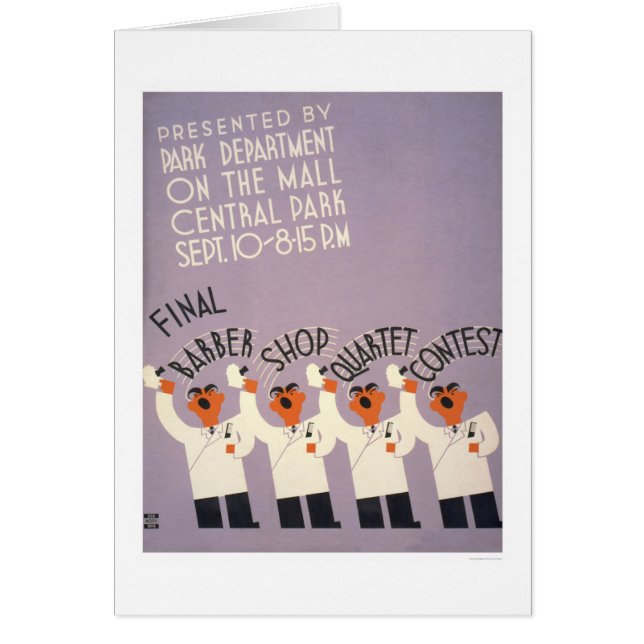 Cartão Barbearia do Central Park WPA 1937 (Frente)