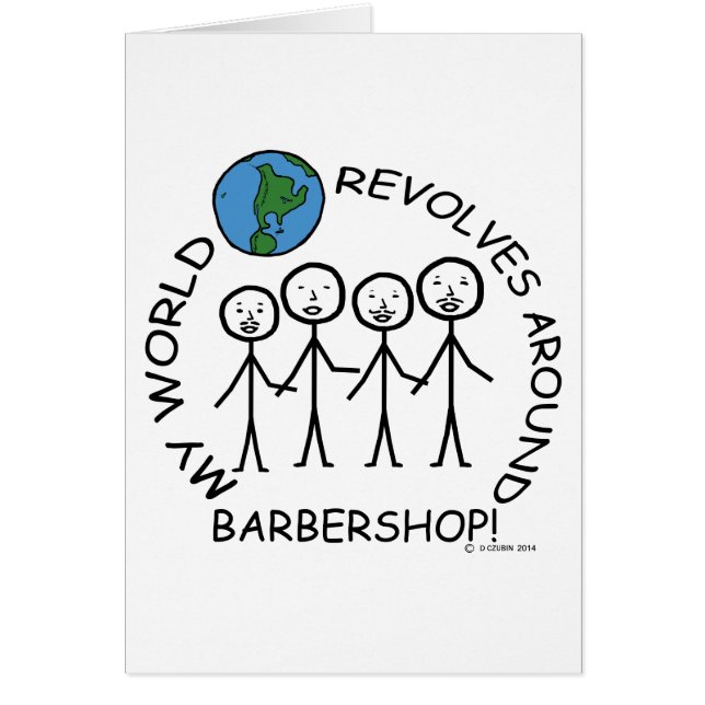 Cartão Barbershop - O Mundo Revola-se (Frente)