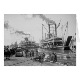 Cartão Barcaças a vapor em Vicksburg, 1910